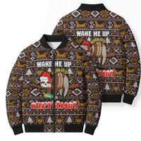 Sloth Wake Me Up Christmas Bomber Puffer Jacket Xmas Holiday Patterns - Wonder Print Shop