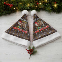 Sloth Wake Me Up Christmas Santa Hat Xmas Holiday Patterns - Wonder Print Shop