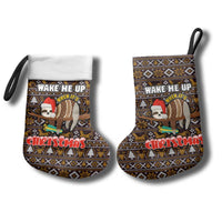 Sloth Wake Me Up Christmas Stocking Xmas Holiday Patterns - Wonder Print Shop