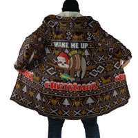Sloth Wake Me Up Christmas Cloak Xmas Holiday Patterns - Wonder Print Shop