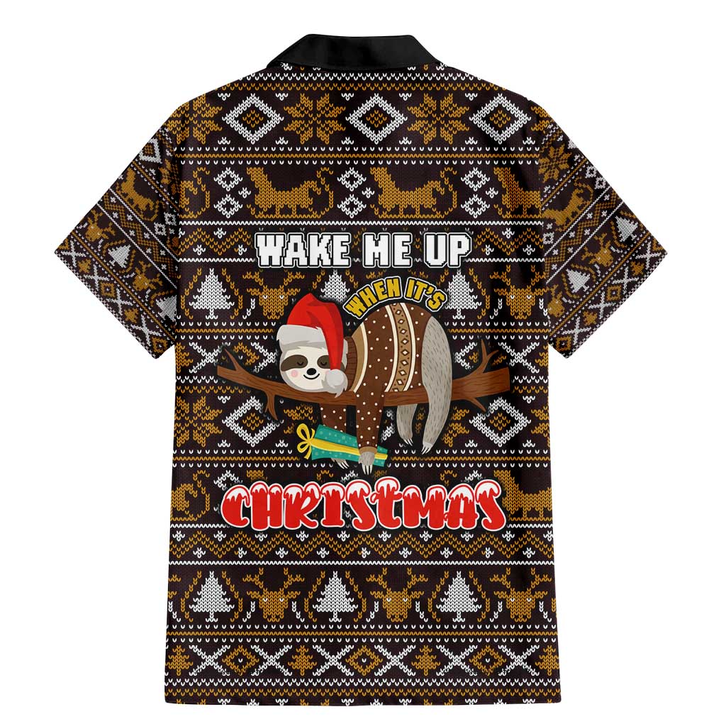 Sloth Wake Me Up Christmas Family Matching Mermaid Dress and Hawaiian Shirt Xmas Holiday Patterns - Wonder Print Shop