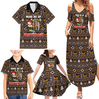 Sloth Wake Me Up Christmas Family Matching Summer Maxi Dress and Hawaiian Shirt Xmas Holiday Patterns - Wonder Print Shop