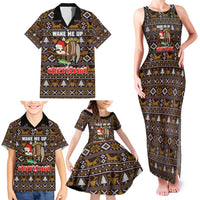 Sloth Wake Me Up Christmas Family Matching Tank Maxi Dress and Hawaiian Shirt Xmas Holiday Patterns - Wonder Print Shop