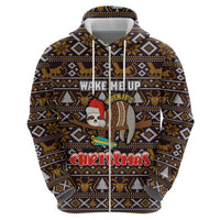 Sloth Wake Me Up Christmas Hoodie Xmas Holiday Patterns - Wonder Print Shop