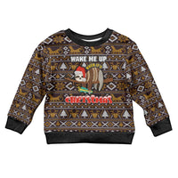 Sloth Wake Me Up Christmas Kid Ugly Christmas Sweater Xmas Holiday Patterns - Wonder Print Shop