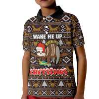 Sloth Wake Me Up Christmas Kid Polo Shirt Xmas Holiday Patterns - Wonder Print Shop