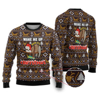 Sloth Wake Me Up Christmas Ugly Christmas Sweater Xmas Holiday Patterns - Wonder Print Shop