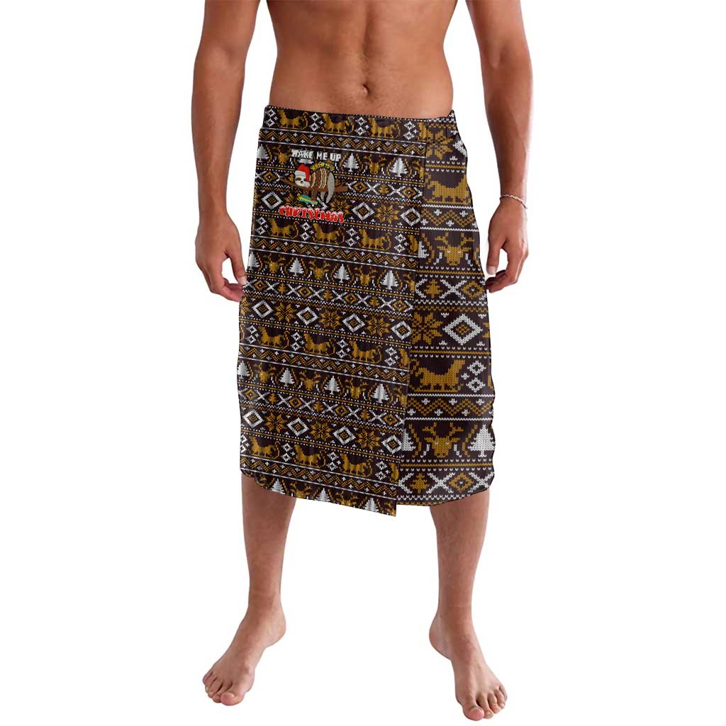 Sloth Wake Me Up Christmas Lavalava Xmas Holiday Patterns - Wonder Print Shop