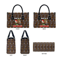 Sloth Wake Me Up Christmas Leather Bag Xmas Holiday Patterns - Wonder Print Shop