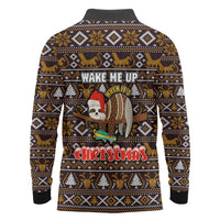 Sloth Wake Me Up Christmas Long Sleeve Polo Shirt Xmas Holiday Patterns - Wonder Print Shop