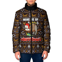 Sloth Wake Me Up Christmas Padded Jacket Xmas Holiday Patterns - Wonder Print Shop