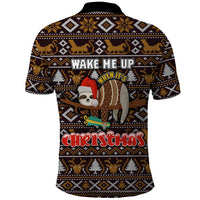 Sloth Wake Me Up Christmas Polo Shirt Xmas Holiday Patterns - Wonder Print Shop