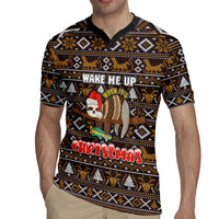 Sloth Wake Me Up Christmas Rugby Jersey Xmas Holiday Patterns - Wonder Print Shop