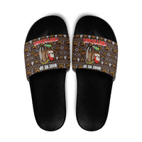 Sloth Wake Me Up Christmas Slide Sandals Xmas Holiday Patterns - Wonder Print Shop
