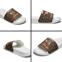 Sloth Wake Me Up Christmas Slide Sandals Xmas Holiday Patterns - Wonder Print Shop