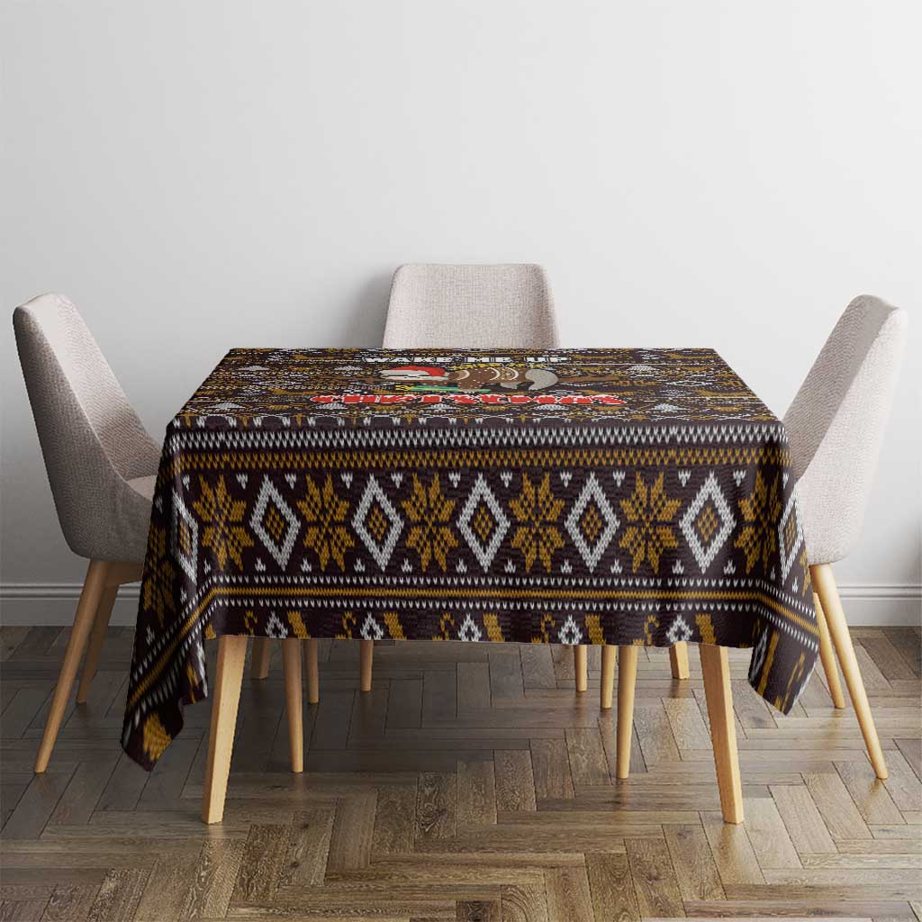 Sloth Wake Me Up Christmas Tablecloth Xmas Holiday Patterns - Wonder Print Shop