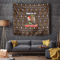 Sloth Wake Me Up Christmas Tapestry Xmas Holiday Patterns - Wonder Print Shop
