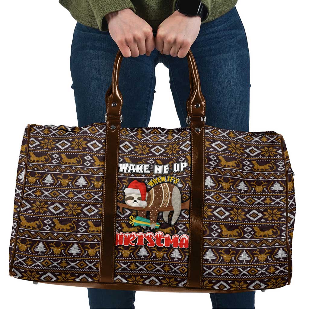Sloth Wake Me Up Christmas Travel Bag Xmas Holiday Patterns - Wonder Print Shop