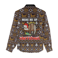 Sloth Wake Me Up Christmas Women Casual Shirt Xmas Holiday Patterns - Wonder Print Shop