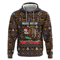 Sloth Wake Me Up Christmas Zip Hoodie Xmas Holiday Patterns - Wonder Print Shop