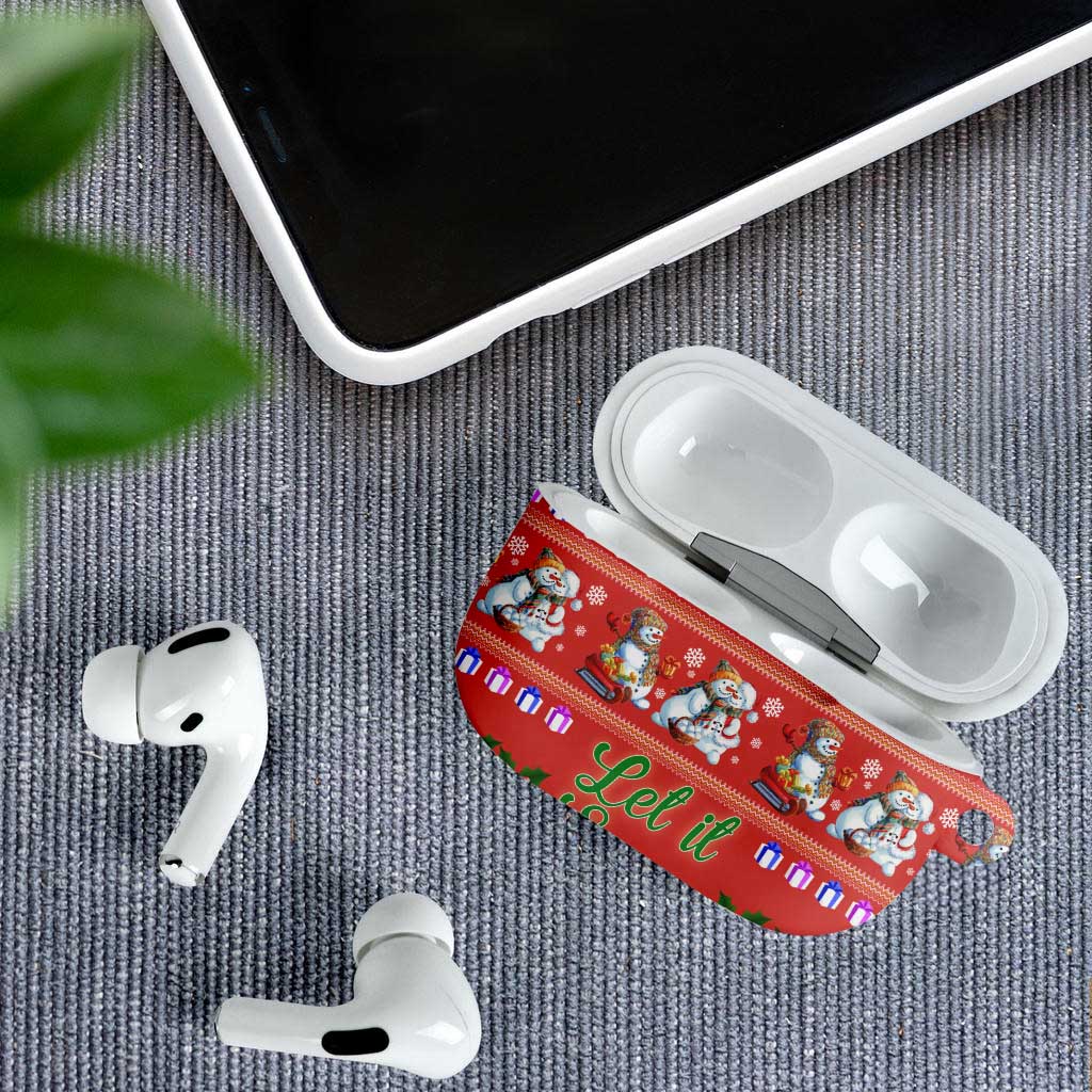 Snowman Let It Snow Christmas AirPods Case Xmas Holiday Patterns - Wonder Print Shop