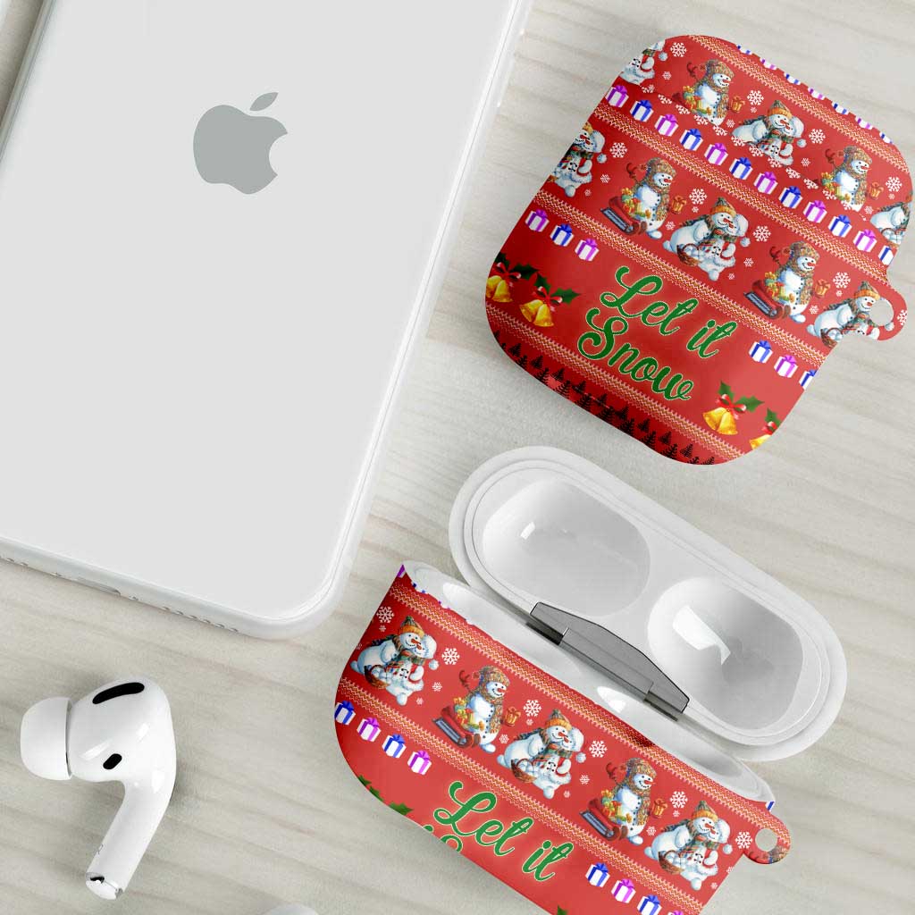 Snowman Let It Snow Christmas AirPods Case Xmas Holiday Patterns - Wonder Print Shop