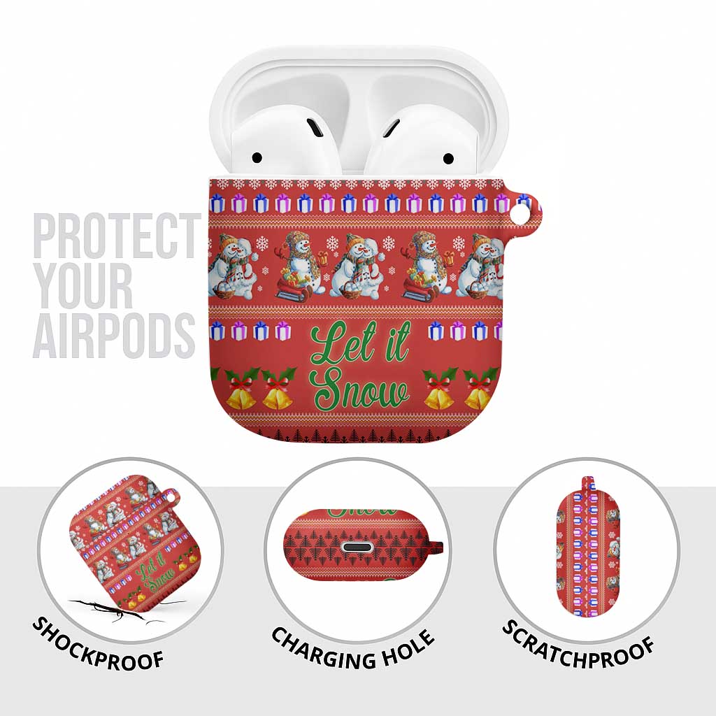 Snowman Let It Snow Christmas AirPods Case Xmas Holiday Patterns - Wonder Print Shop
