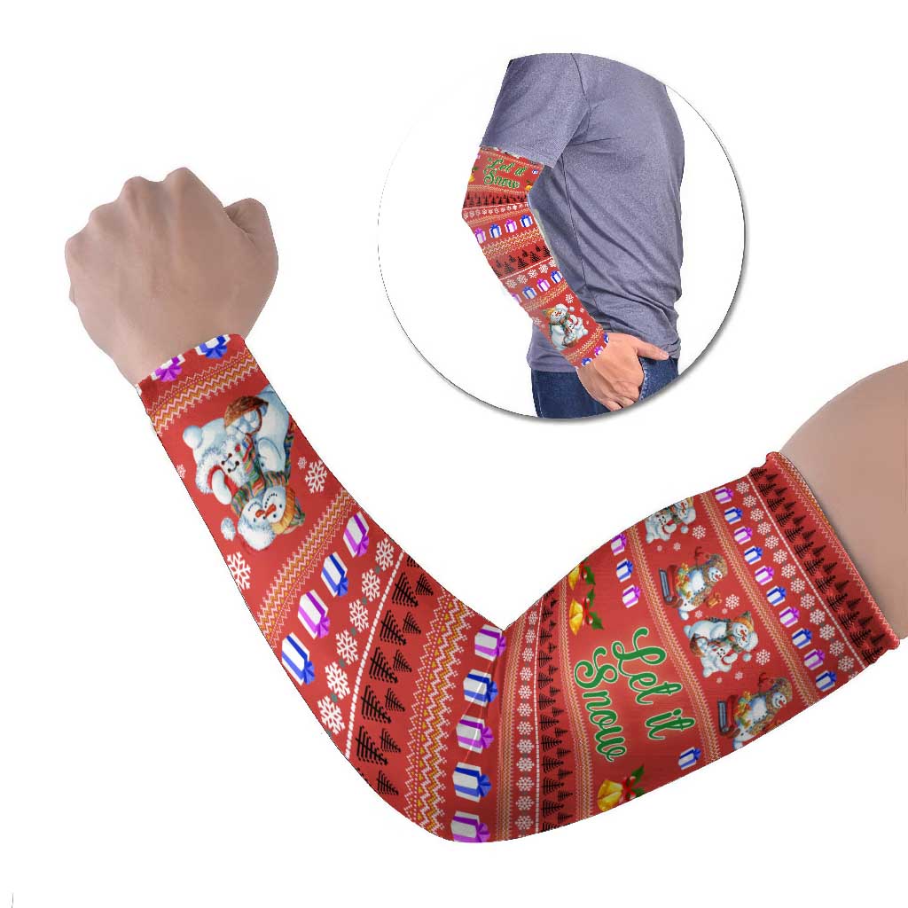 Snowman Let It Snow Christmas Arm Sleeves Xmas Holiday Patterns - Wonder Print Shop