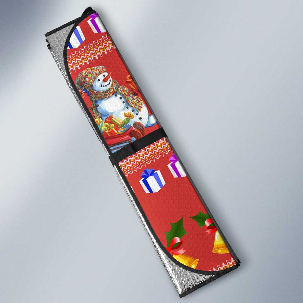 Snowman Let It Snow Christmas Auto Sun Shade Xmas Holiday Patterns - Wonder Print Shop