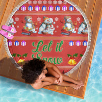 Snowman Let It Snow Christmas Beach Blanket Xmas Holiday Patterns - Wonder Print Shop