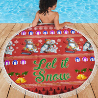Snowman Let It Snow Christmas Beach Blanket Xmas Holiday Patterns - Wonder Print Shop