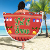 Snowman Let It Snow Christmas Beach Blanket Xmas Holiday Patterns - Wonder Print Shop