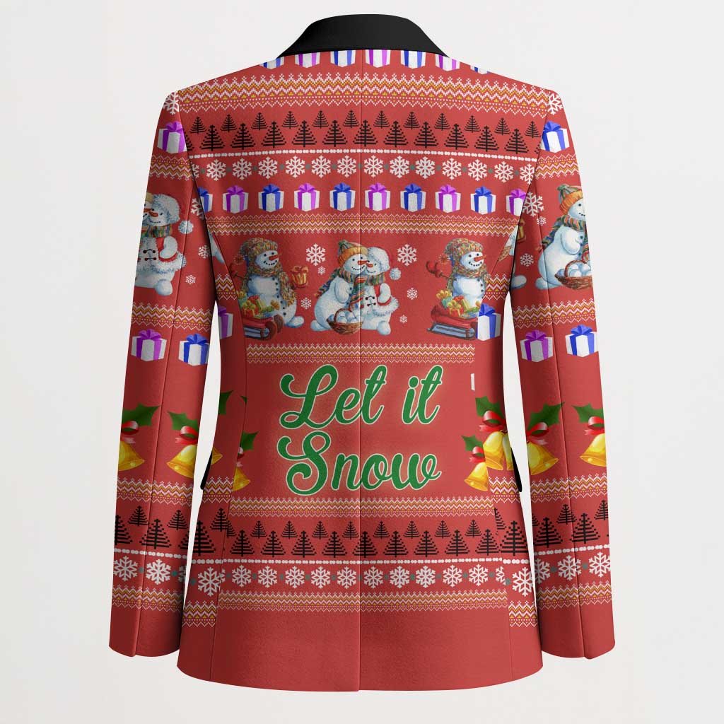 Snowman Let It Snow Christmas Blazer Xmas Holiday Patterns - Wonder Print Shop