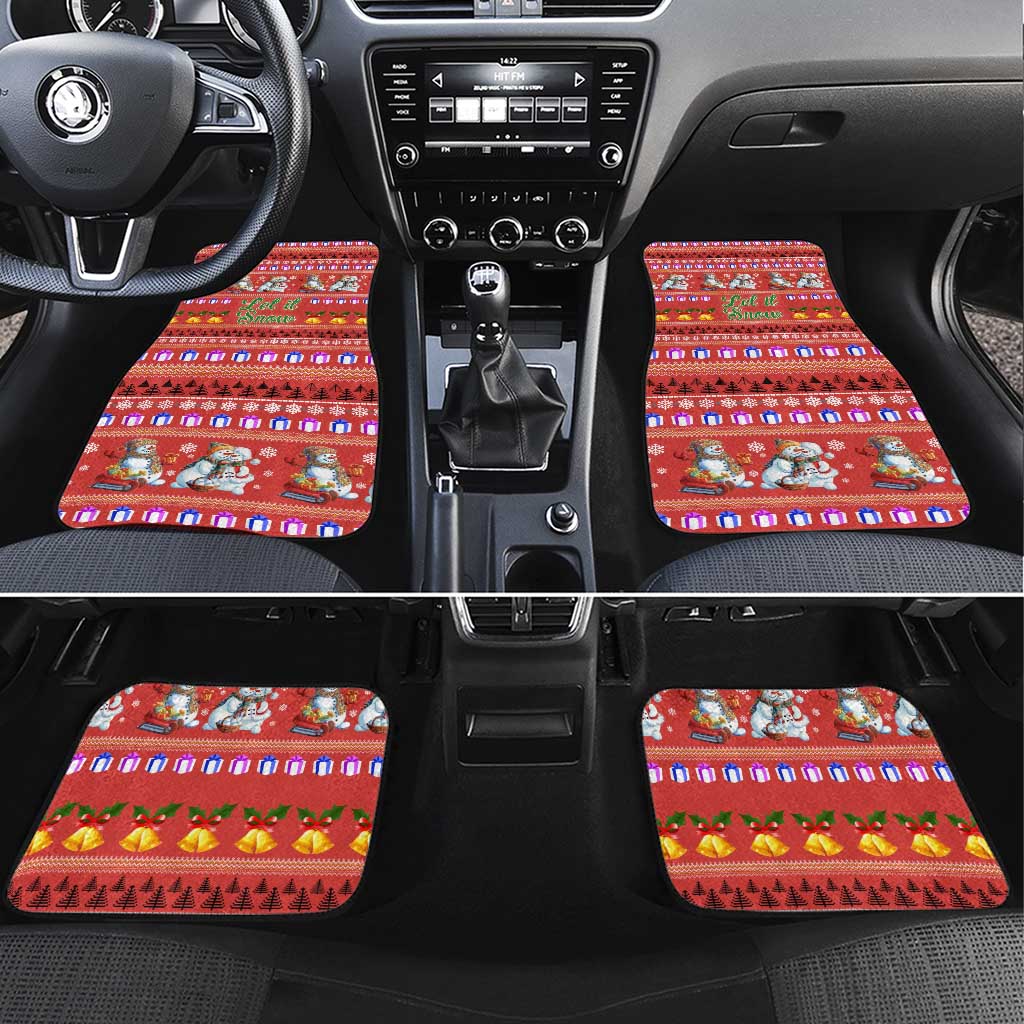 Snowman Let It Snow Christmas Car Mats Xmas Holiday Patterns - Wonder Print Shop