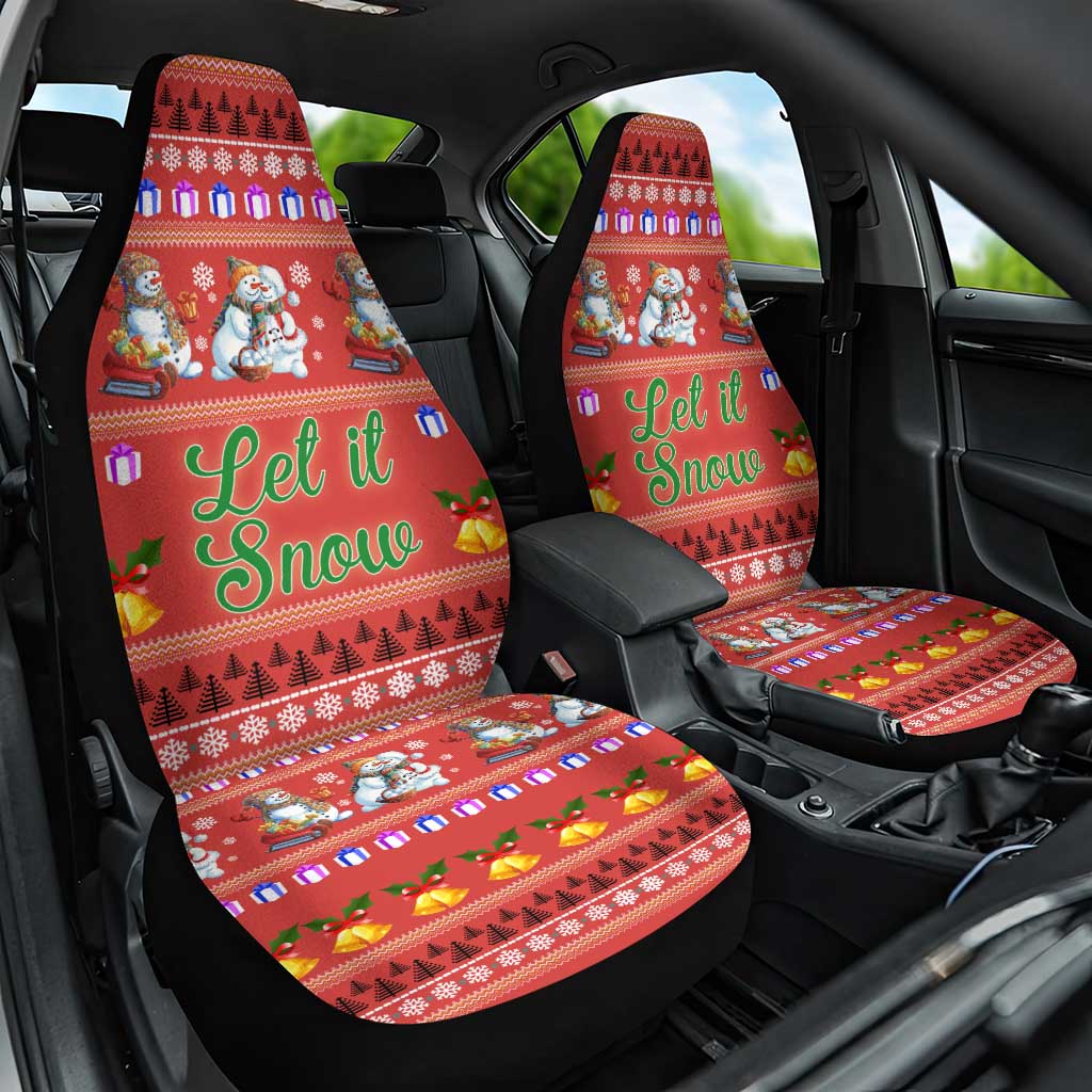 Snowman Let It Snow Christmas Car Seat Cover Xmas Holiday Patterns - Wonder Print Shop