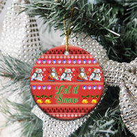 Snowman Let It Snow Christmas Ceramic Ornament Xmas Holiday Patterns - Wonder Print Shop