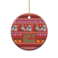 Snowman Let It Snow Christmas Ceramic Ornament Xmas Holiday Patterns - Wonder Print Shop