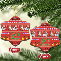 Snowman Let It Snow Christmas Ceramic Ornament Xmas Holiday Patterns - Wonder Print Shop