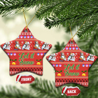 Snowman Let It Snow Christmas Ceramic Ornament Xmas Holiday Patterns - Wonder Print Shop