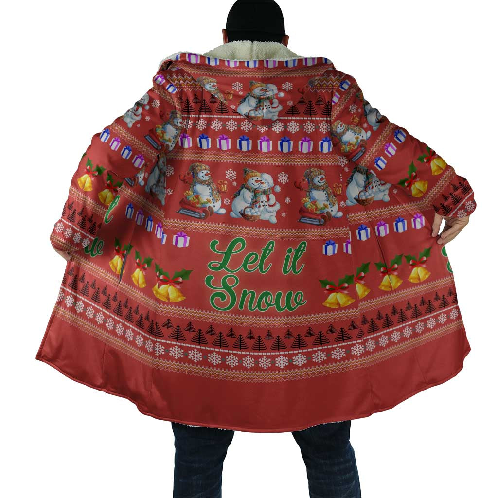 Snowman Let It Snow Christmas Cloak Xmas Holiday Patterns - Wonder Print Shop