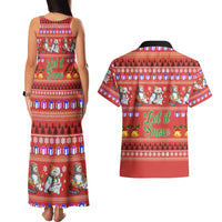 Snowman Let It Snow Christmas Couples Matching Tank Maxi Dress and Hawaiian Shirt Xmas Holiday Patterns - Wonder Print Shop