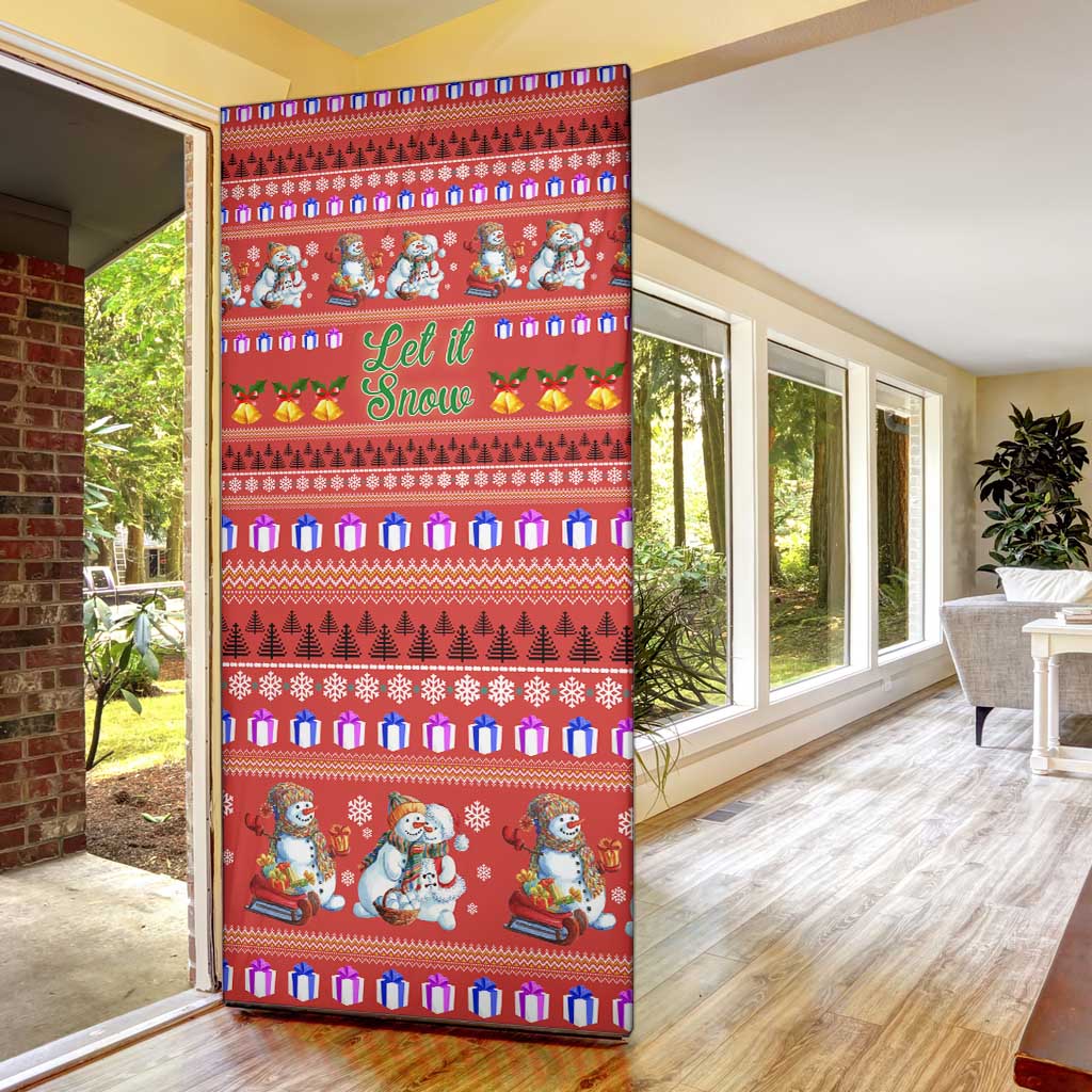 Snowman Let It Snow Christmas Door Cover Xmas Holiday Patterns - Wonder Print Shop