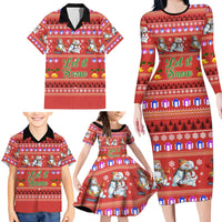 Snowman Let It Snow Christmas Family Matching Long Sleeve Bodycon Dress and Hawaiian Shirt Xmas Holiday Patterns - Wonder Print Shop