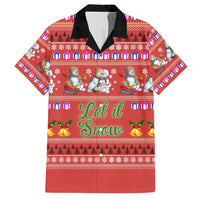 Snowman Let It Snow Christmas Family Matching Long Sleeve Bodycon Dress and Hawaiian Shirt Xmas Holiday Patterns - Wonder Print Shop