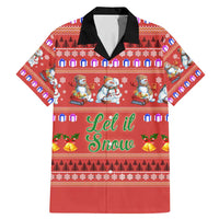 Snowman Let It Snow Christmas Family Matching Mermaid Dress and Hawaiian Shirt Xmas Holiday Patterns - Wonder Print Shop