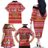 Snowman Let It Snow Christmas Family Matching Off The Shoulder Long Sleeve Dress and Hawaiian Shirt Xmas Holiday Patterns - Wonder Print Shop