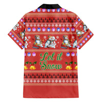 Snowman Let It Snow Christmas Family Matching Puletasi and Hawaiian Shirt Xmas Holiday Patterns - Wonder Print Shop
