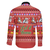 Snowman Let It Snow Christmas Family Matching Puletasi and Hawaiian Shirt Xmas Holiday Patterns - Wonder Print Shop