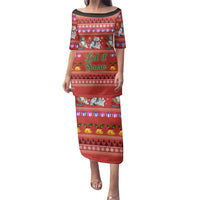 Snowman Let It Snow Christmas Family Matching Puletasi and Hawaiian Shirt Xmas Holiday Patterns - Wonder Print Shop