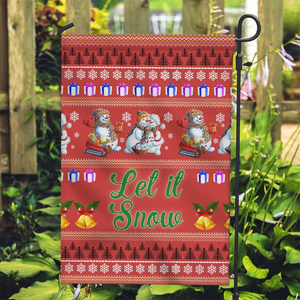 Snowman Let It Snow Christmas Garden Flag Xmas Holiday Patterns - Wonder Print Shop